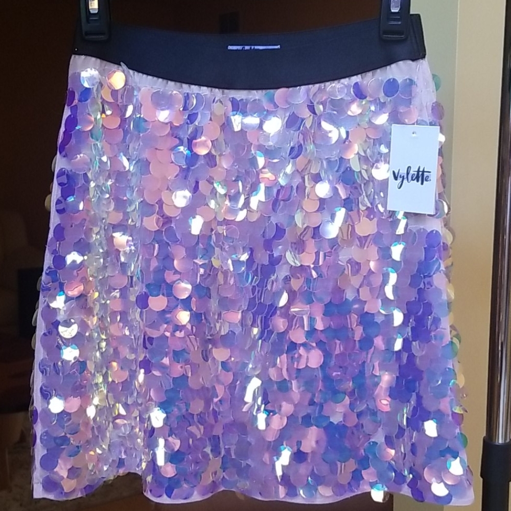 Iridescent Pailette Sequin Skirt